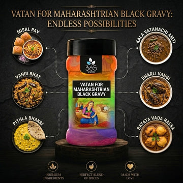 Vatan For Maharashtrian Black Gravy | Authentic Regional Spice Blend | Vegan | Natural Ingredients | 365 Spicery