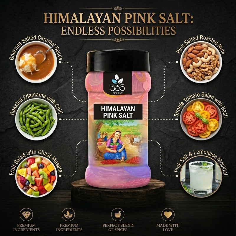 Himalayan Pink Salt | Pure Mineral Rich Crystals | Premium Quality | Vegan | 365 Spicery
