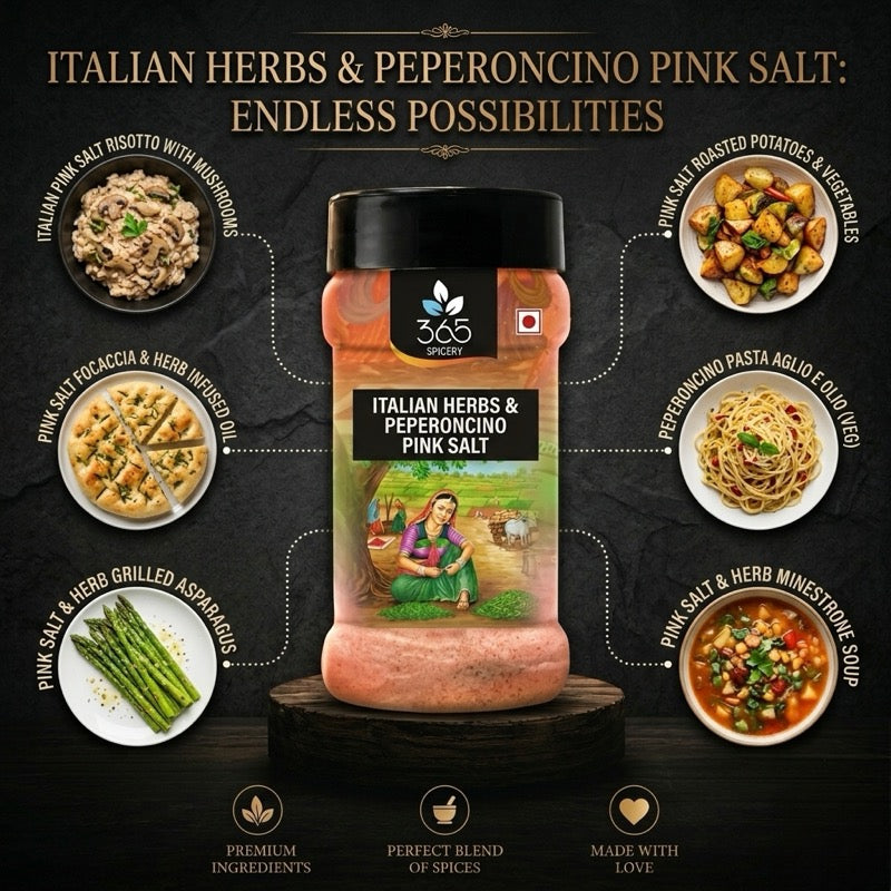 Italian Herbs & Peperoncino Pink Salt | Gourmet Blend | Gluten-Free | 365 Spicery