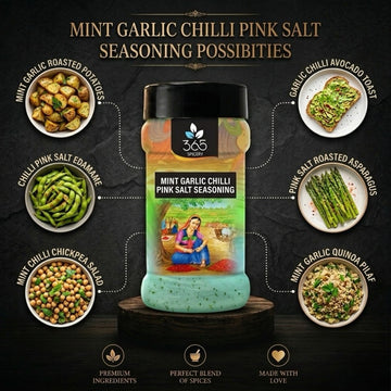 Mint Garlic Chilli Pink Salt | Refreshing Spicy Blend | Natural Minerals | 365 Spicery