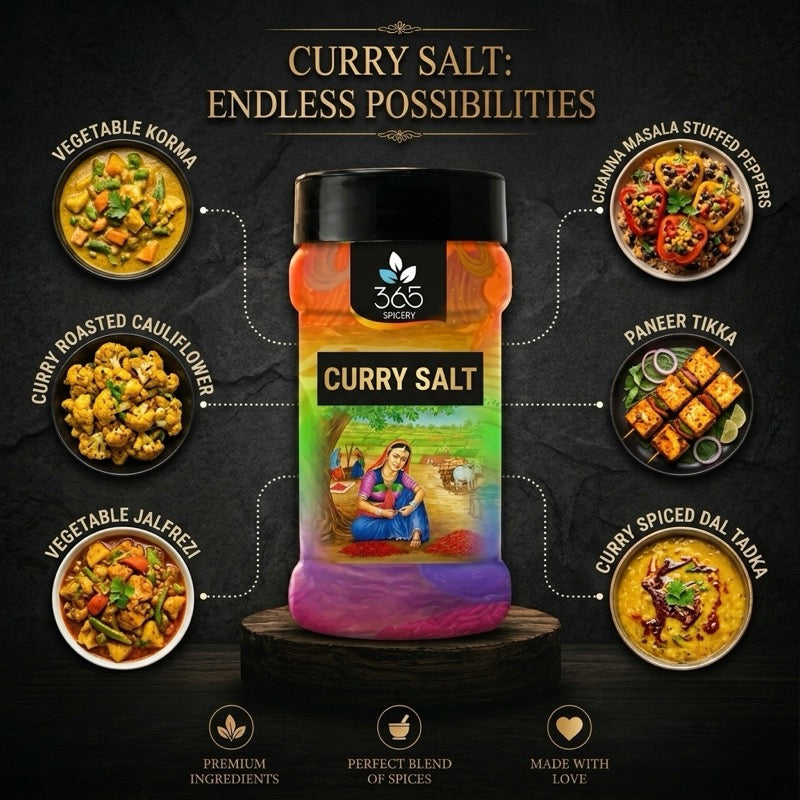 Curry Salt | Aromatic Indian Spice Blend | No Artificial Colours | Vegan | 365 Spicery