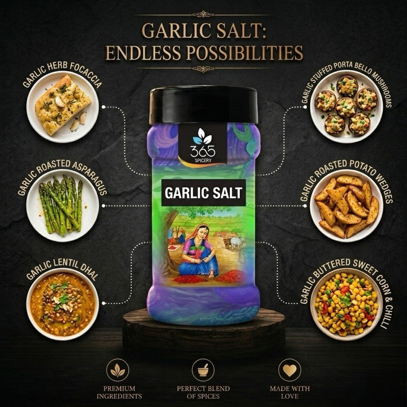 Garlic Herb Salt | Aromatic Culinary Blend | Premium Quality | Gluten-Free | 365 Spicery