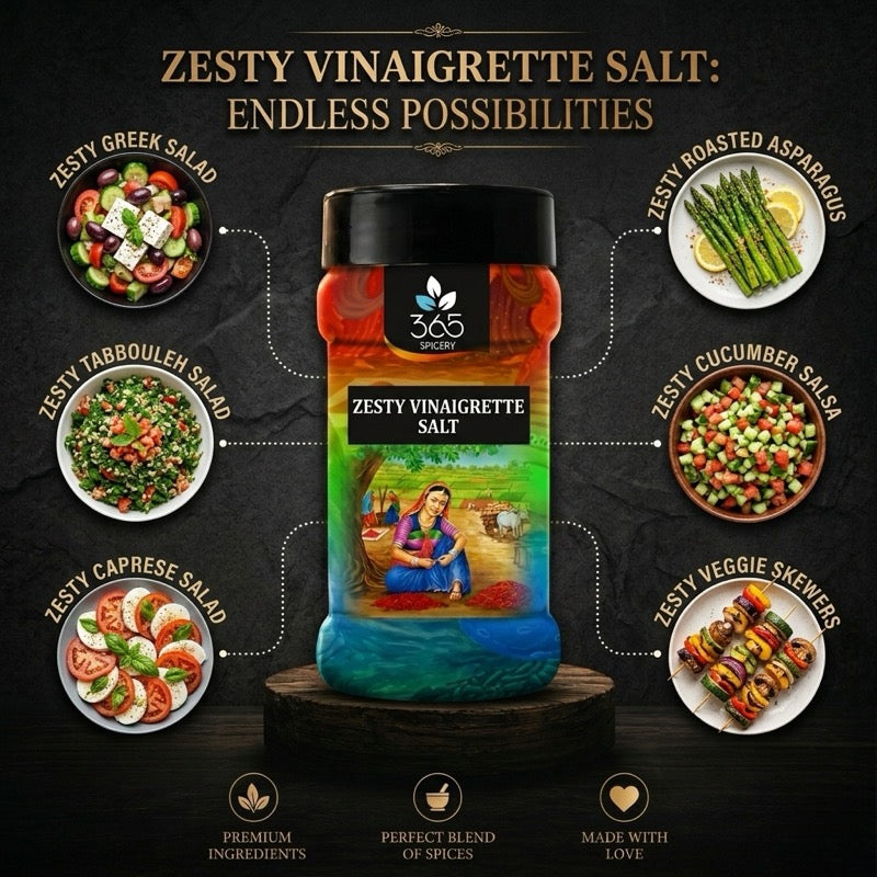Zesty Vinaigrette Salt | Tangy Salad Seasoning | Natural Ingredients | Vegan | 365 Spicery