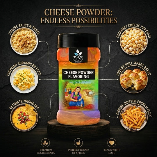 Cheese Powder | Savoury Dehydrated Seasoning for Instant Mixes | Premium Quality | Gluten-Free | 365 Spicery