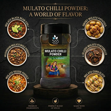 Mulato Chilli Powder | Dark Smoky Flavor for Rich Curries | Vegan | Natural Ingredients | Premium Quality | 365 Spicery