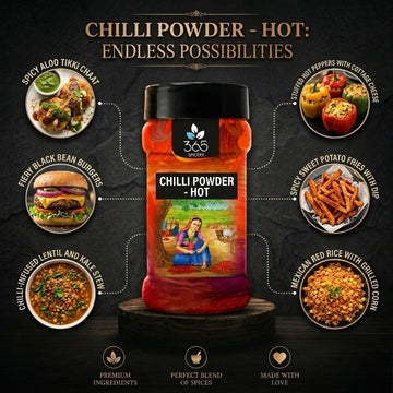 Chilli Powder- Hot | Intense Heat for Spicy Recipes | Premium Quality | 365 Spicery