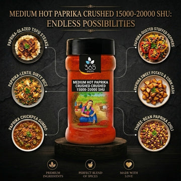 Medium Hot Paprika Crushed 15000 - 20000 SHU | Balanced BBQ Spice | Natural | 365 Spicery