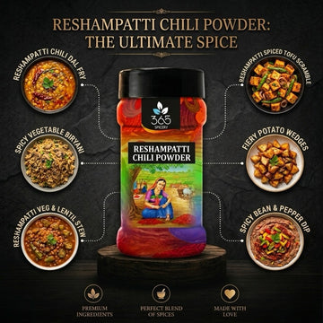 Reshampatti Chilli Powder | Rich Aroma for Indian Curries | Vegan | No MSG | 365 Spicery