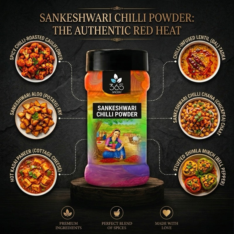 Sankeshwari Chilli Powder | Bold Spice for Authentic Gravies | Vegan | No Artificial Colours | 365 Spicery