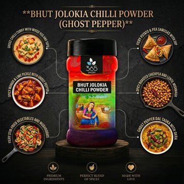 Bhut Jolokia Chilli Powder | Authentic Ghost Pepper | High Heat for BBQ & Dry Rubs | 365 Spicery