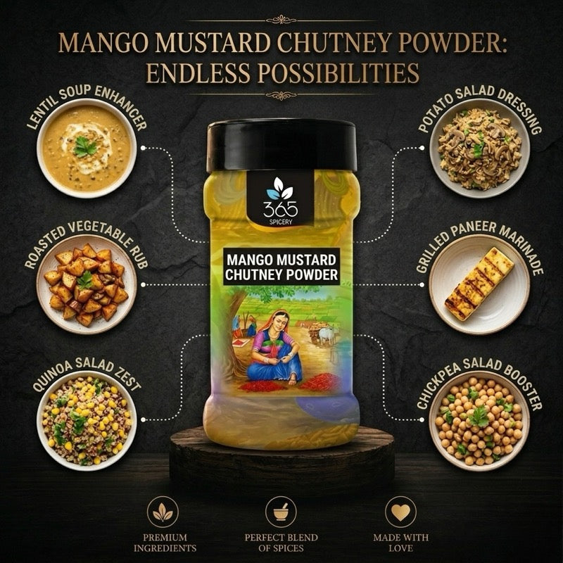Mango Mustard Chutney Powder | Tangy & Pungent Fusion Dip | Premium Quality | 365 Spicery