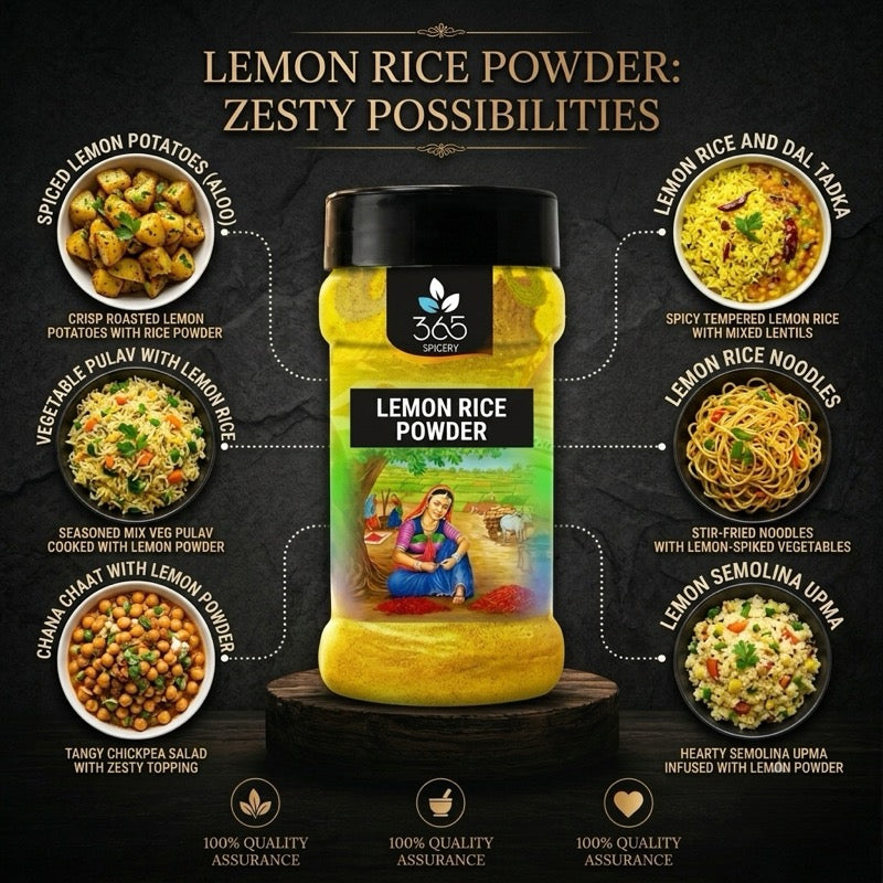 Lemon Rice Powder | Zesty South Indian Seasoning | Gluten-Free | Natural Ingredients | 365 Spicery