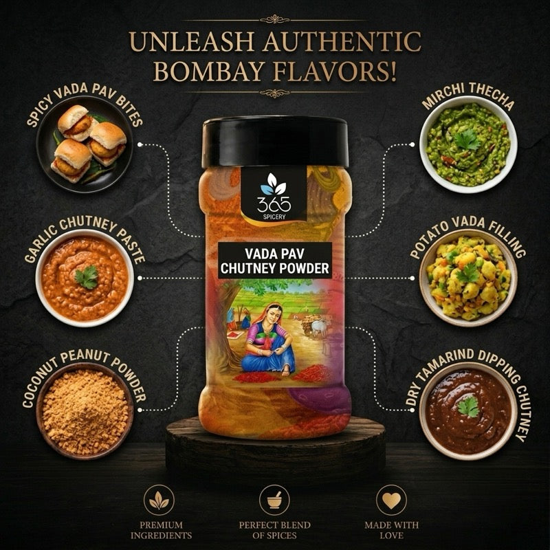 Vada Pav Chutney Powder | Classic Street Food Essential | Premium Quality | Vegan | 365 Spicery