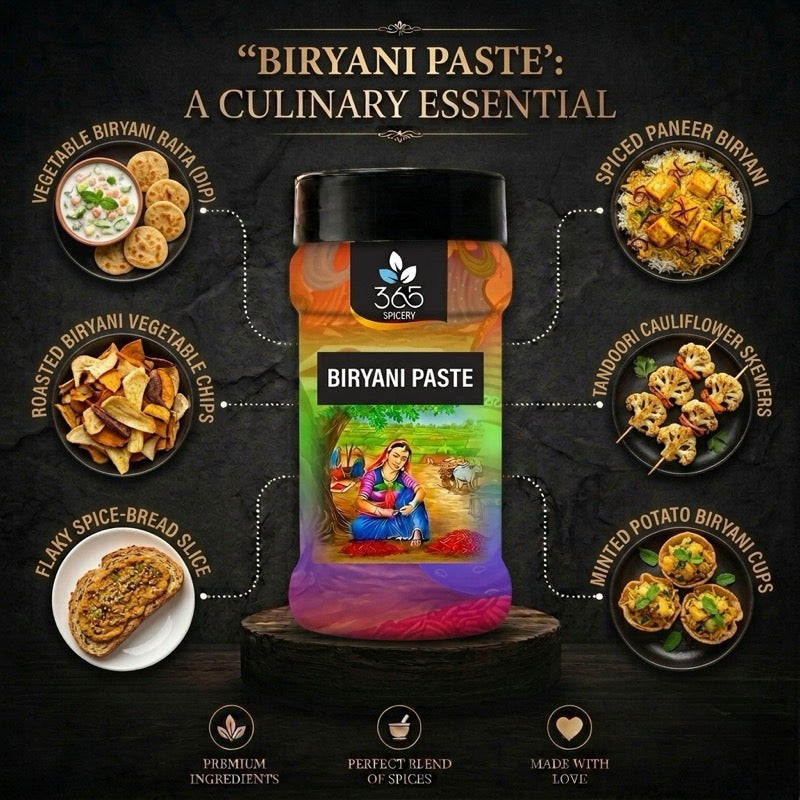 Biryani Paste | Aromatic Layered Rice Seasoning | No Artificial Colours | Vegan | Made in India | 365 Spicery