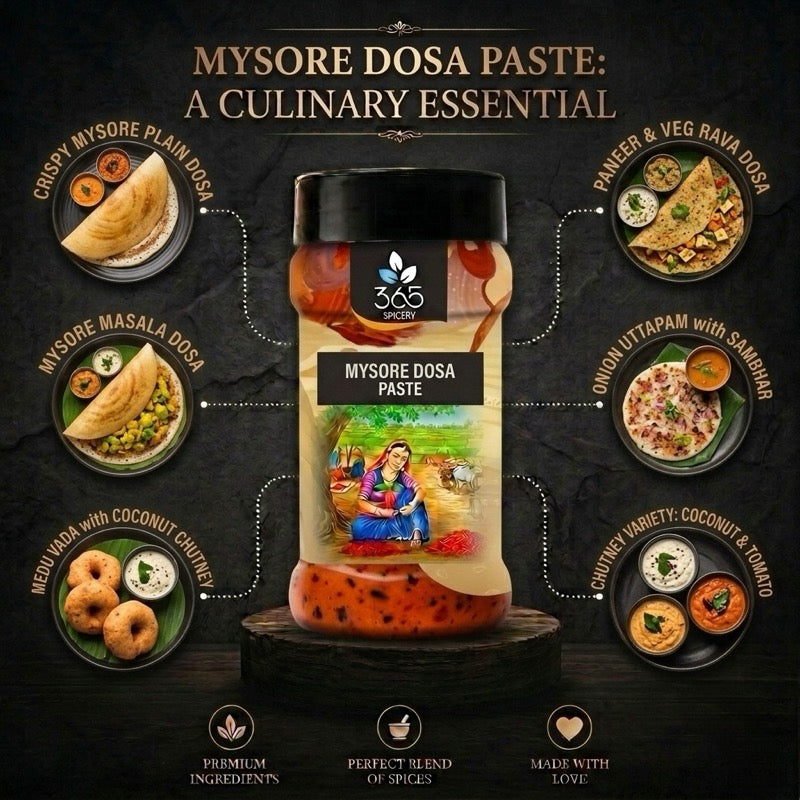 MYSORE DOSA PASTE | Authentic Spicy Red Chutney Base | No Artificial Colours | Vegan | Gluten-Free | 365 Spicery