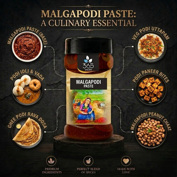 MALGAPODI PASTE | Spicy Roasted Lentil Condiment | No Preservatives | Premium Quality | Made in India | 365 Spicery