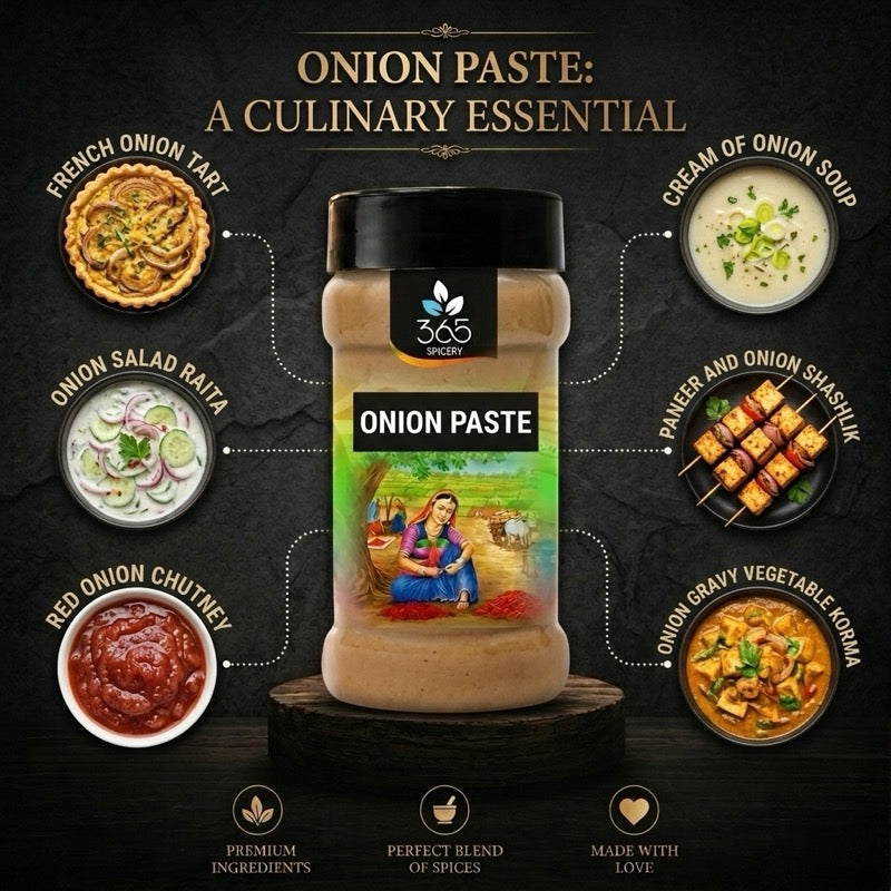 ONION PASTE | Essential Cooking Base | Natural Ingredients | Vegan | Gluten-Free | 365 Spicery
