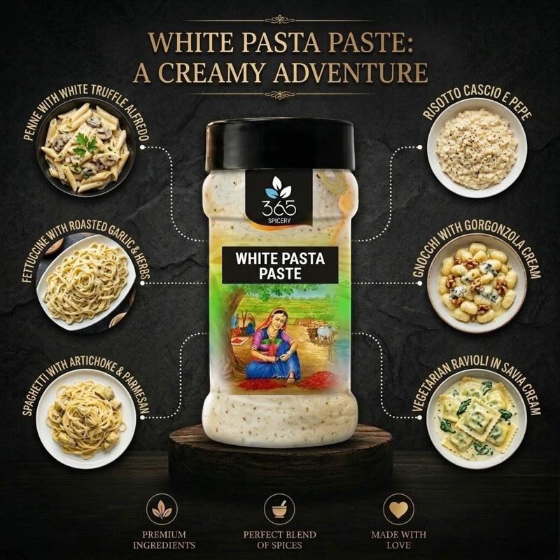 WHITE PASTA PASTE | Creamy Italian Sauce Base | No Artificial Flavours | Gluten-Free | 365 Spicery