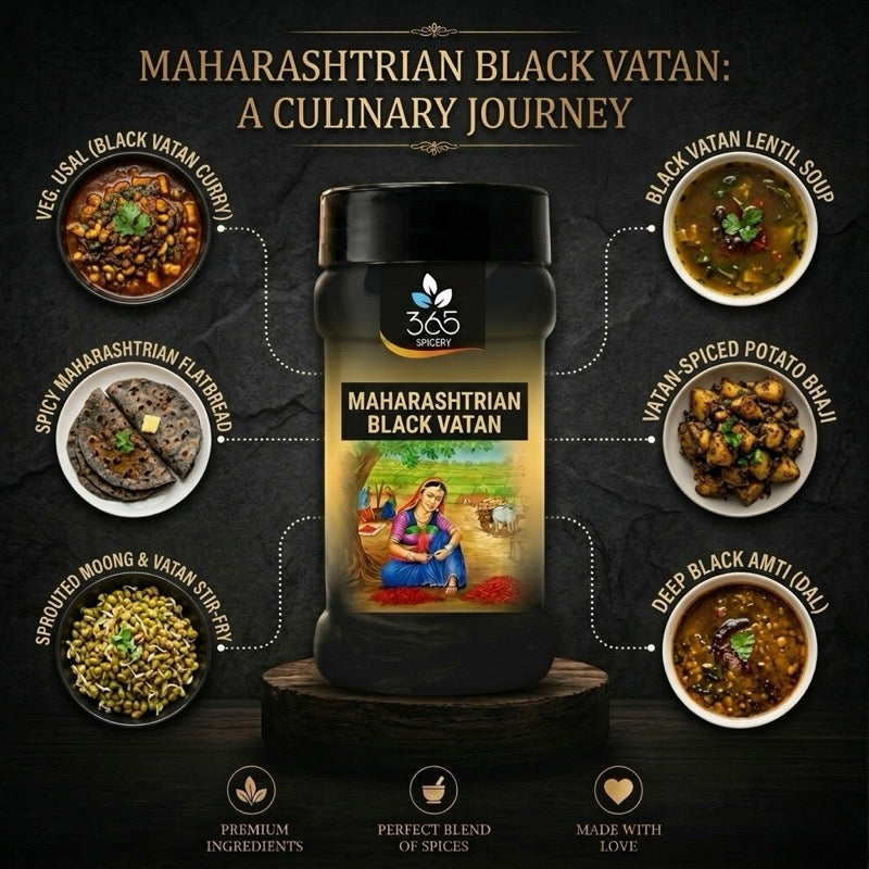 MAHARASHTRIAN BLACK VATAN | Authentic Roasted Spice Base | Vegan | No Artificial Colours | 365 Spicery