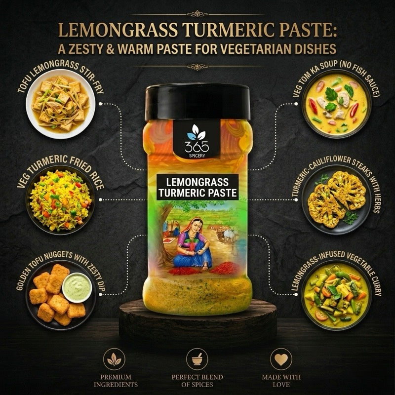 LEMONGRASS TURMERIC PASTE | Aromatic Thai Infusion | Vegan | No Artificial Flavours | 365 Spicery