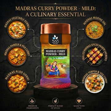 Madras Curry Powder - Mild | Traditional Aromatic Seasoning | Vegan | No Artificial Colours | 365 Spicery