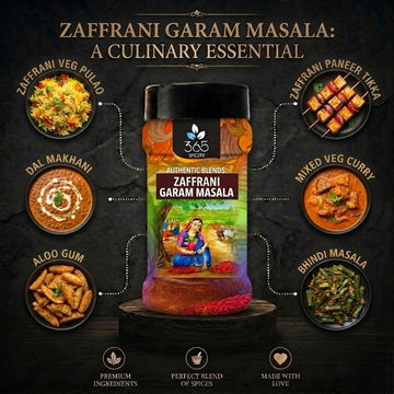 Zaffrani Garam Masala | Premium Saffron Infused Blend | Natural Ingredients | Gluten-Free | 365 Spicery