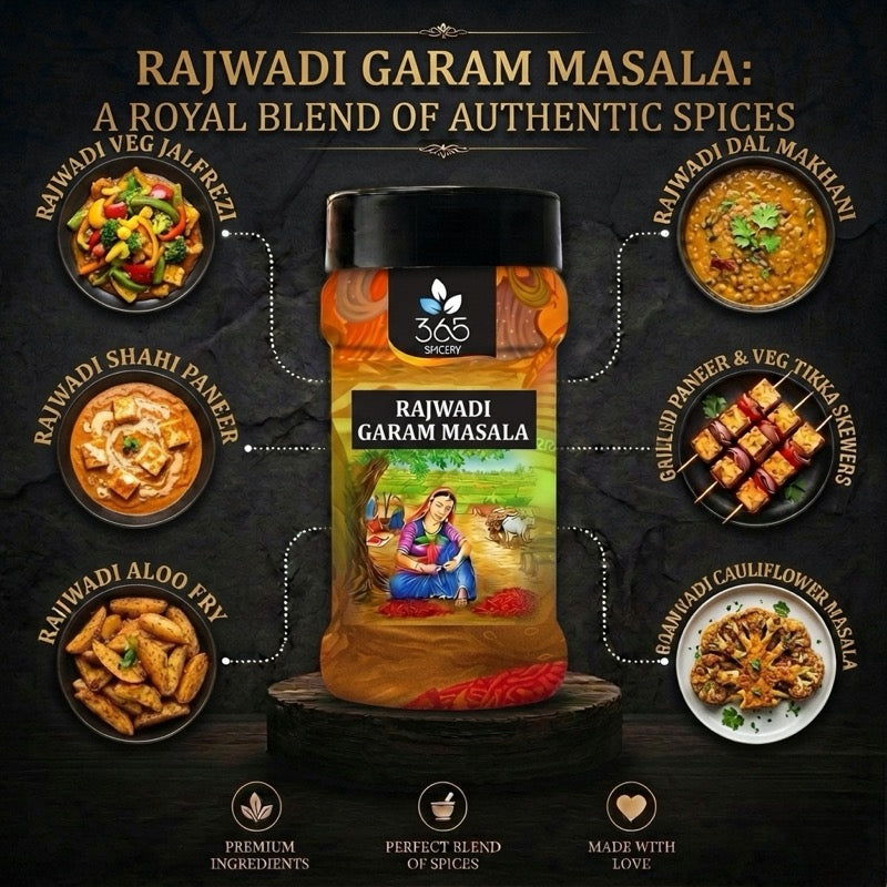 Rajwadi Garam Masala | Traditional Royal Spice Blend | Premium Quality | No Artificial Flavours | 365 Spicery