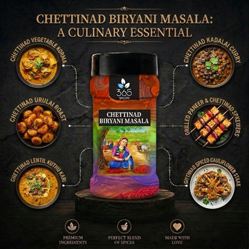 Chettinad Biryani Masala | Authentic South Indian Spice Mix | Vegan | No Artificial Flavours | 365 Spicery