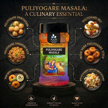 Puliyogare Masala | Authentic Tangy Tamarind Rice Blend | Vegan | Natural Ingredients | No Artificial Colours | 365 Spicery