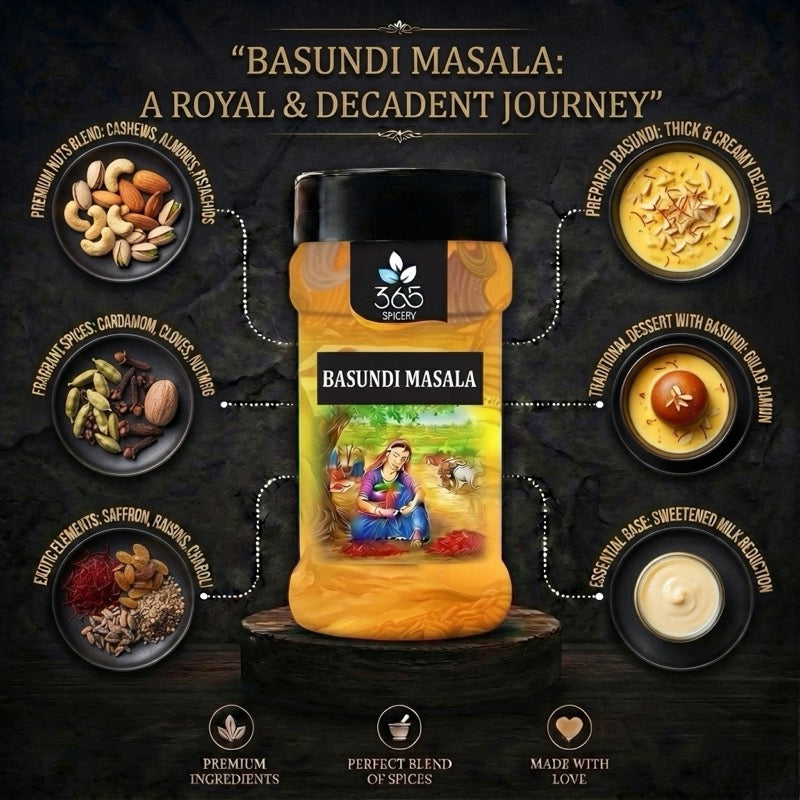 Basundi Masala | Traditional Sweetened Milk Dessert Blend | Natural Ingredients | No Artificial Colours | 365 Spicery