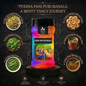 Pudina Pani Puri Masala | Refreshing Mint Street Food Water Mix | Vegan | Gluten-Free | No Artificial Colours | 365 Spicery