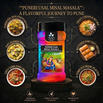 Puneri Usal Misal Masala | Spicy Maharashtrian Sprout Curry Mix | Vegan | No Artificial Flavours | 365 Spicery