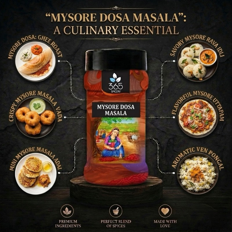 Mysore Dosa Masala | Authentic South Indian Potato Filling Mix | Vegan | Natural Ingredients | No MSG | 365 Spicery