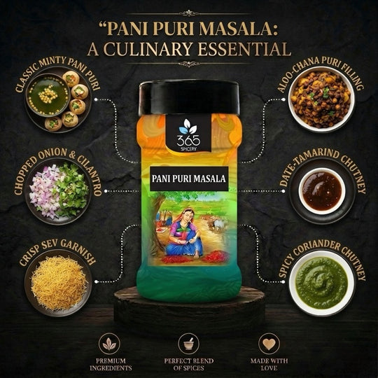 Pani Puri Masala | Classic Tangy Street Food Water Blend | Vegan | Gluten-Free | No Artificial Colours | 365 Spicery