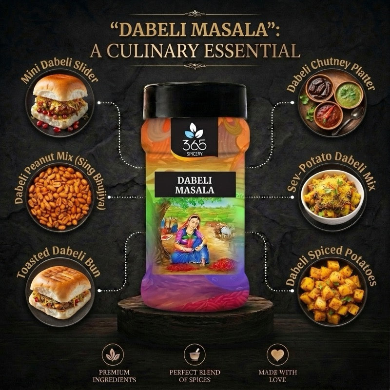 Dabeli Masala | Traditional Gujarati Sweet & Spicy Blend | Vegan | Gluten-Free | No Artificial Flavours | 365 Spicery