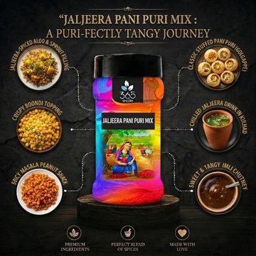 Jaljeera Pani Puri Masala | Tangy Cumin Infused Street Food Seasoning | Vegan | No Artificial Flavours | 365 Spicery