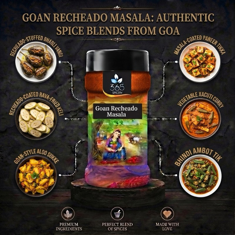 Goan Recheado Masala | Spicy Tangy Coastal Paste Blend | Natural Ingredients | 365 Spicery