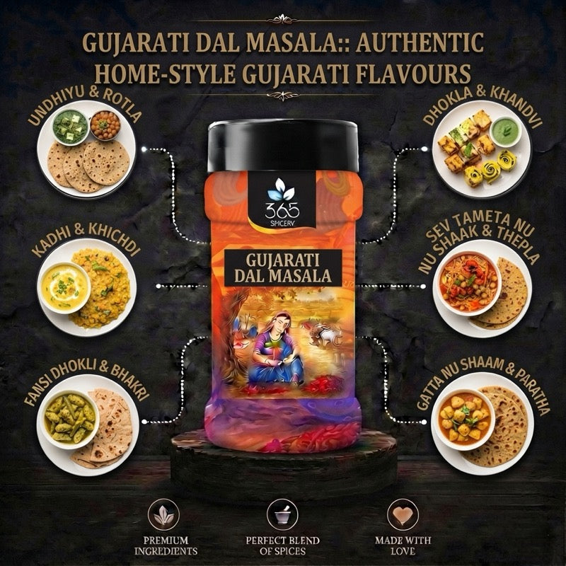 Gujarati Dal Masala | Authentic Sweet & Savory Lentil Blend | Natural Ingredients | 365 Spicery