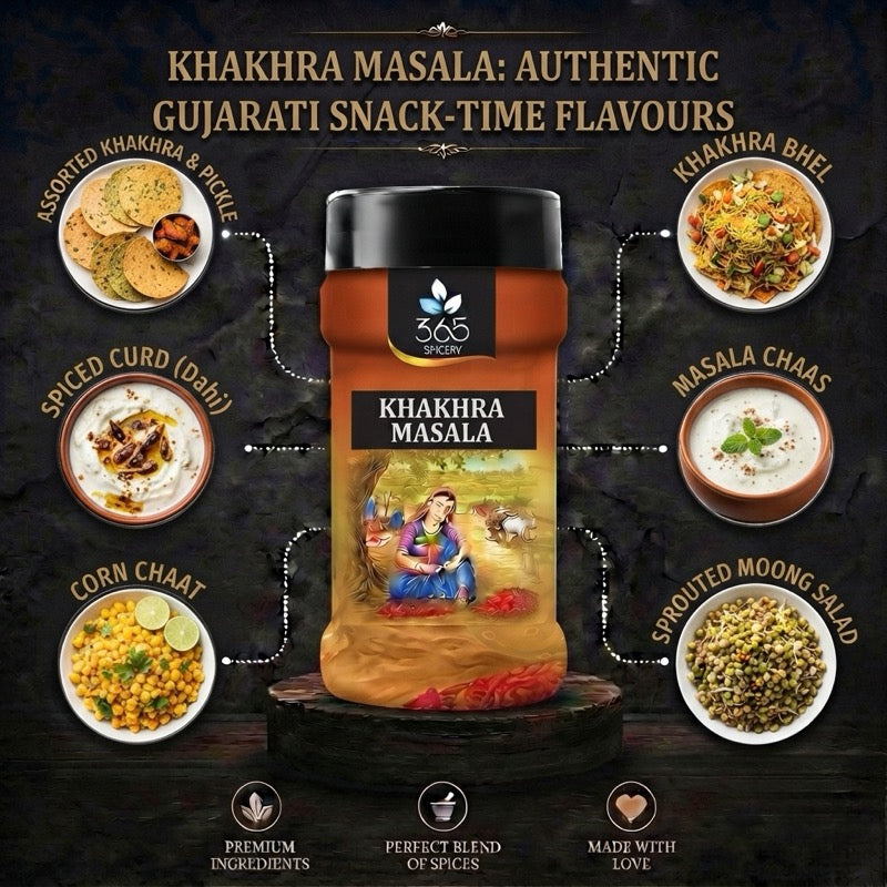 Khakhra Masala | Savory Snack Seasoning Blend | No Artificial Flavours | Gluten-Free | 365 Spicery