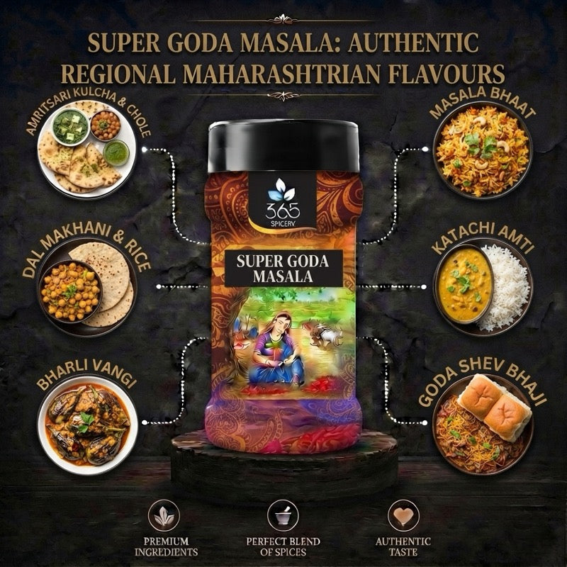 Super Goda Masala | Authentic Maharashtrian Spice Mix | Natural Ingredients | Gluten-Free | 365 Spicery