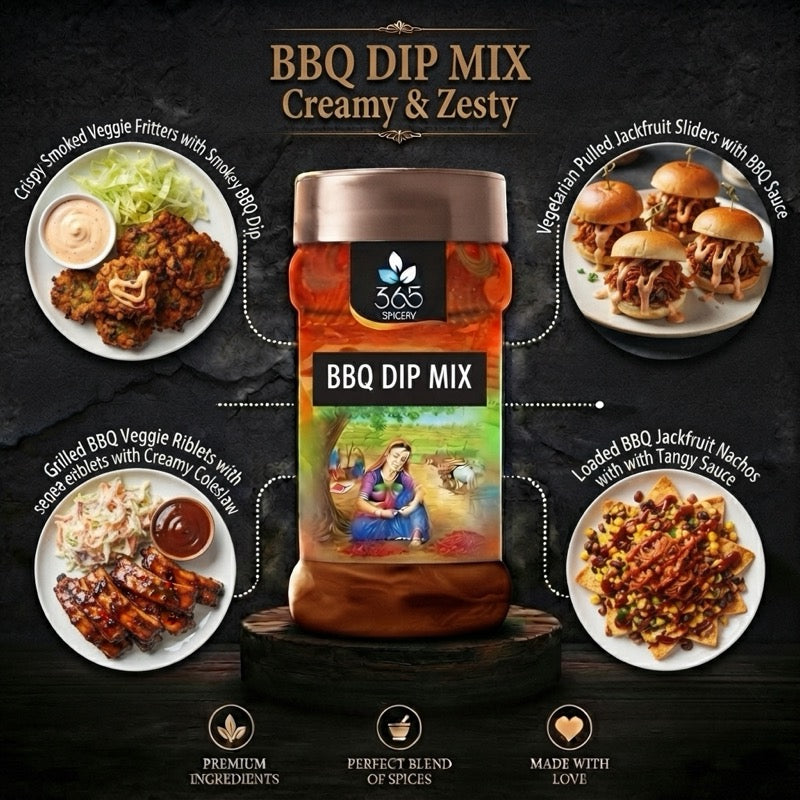 BBQ DIP MIX | Smoky Sweet Seasoning | No Artificial Colours | Vegan | Perfect for Party Platters | 365 Spicery