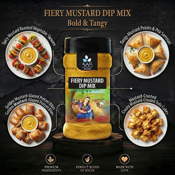 FIERY MUSTARD DIP MIX | Bold Pungent Seasoning | No MSG | Vegan | Perfect for Party Pairings | 365 Spicery