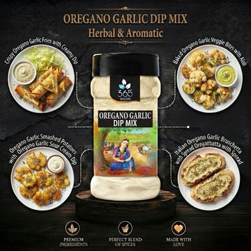 OREGANO GARLIC DIP MIX | Aromatic Italian Herb Blend | No MSG | Gluten-Free | Perfect for Dips | 365 Spicery