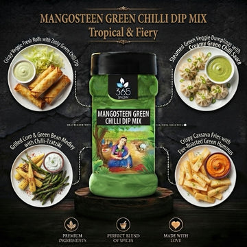 MANGOSTEEN GREEN CHILLI DIP MIX | Exotic Sweet & Spicy | No Artificial Colours | Vegan | Unique Pairing | 365 Spicery