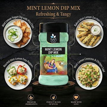 MINT LEMON DIP MIX | Refreshing Zesty Herb Blend | Vegan | No MSG | Perfect for Veggie Platters | 365 Spicery
