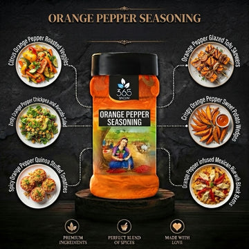 Orange Pepper Seasoning | Zesty Citrus Blend for Fries & Snacks | Natural Ingredients | Vegan | 365 Spicery