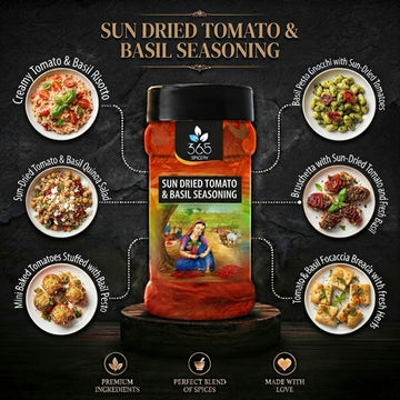 Sun Dried Tomato & Basil Seasoning | Gourmet Italian Blend | Natural | No Artificial Flavours | 365 Spicery