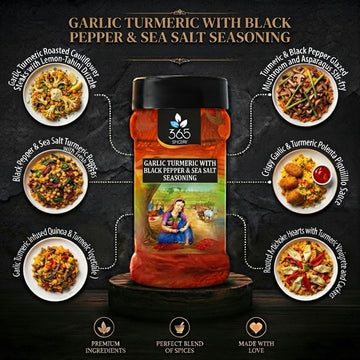 Garlic Turmeric With Black pepper And Sea Salt | Healthy Blend | Natural | Gluten-Free | 365 Spicery
