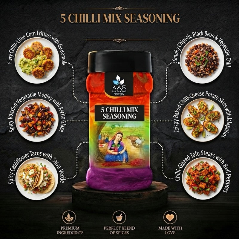 5 Chilli Mix | Balanced Heat Seasoning | No MSG | Premium Quality | 365 Spicery