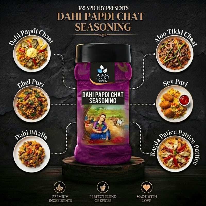 DAHI PAPDI CHAT SEASONING | Tangy Street Food Masala | No Artificial Flavours | Vegan | 365 Spicery